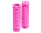 1 Pair Handle Grip Cover Non-slip Lightweight Rubber Multicolor Squares Bicycle Handlebar Cover Cycling Parts - Pink