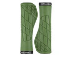 1 Pair Bike Grip Cover Reduce Shock Anti-Slip Ergonomics Handle Bicycle Soft Rubber MTB Road Shockproof Handlebar for Outdoor - Green