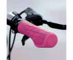 1 Pair Bike Grip Cover Reduce Shock Anti-Slip Ergonomics Handle Bicycle Soft Rubber MTB Road Shockproof Handlebar for Outdoor - Rose Red