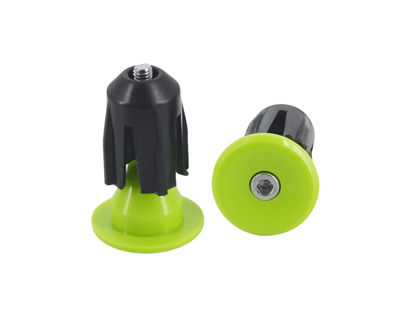 1 Pair Bicycle Handle Plug Perfect Match Easy to Install Plastic Integrated Thread Handlebar Grips Cap for Mountain Bike - Light Green