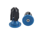 1 Pair Bicycle Handle Plug Perfect Match Easy to Install Plastic Integrated Thread Handlebar Grips Cap for Mountain Bike - Blue