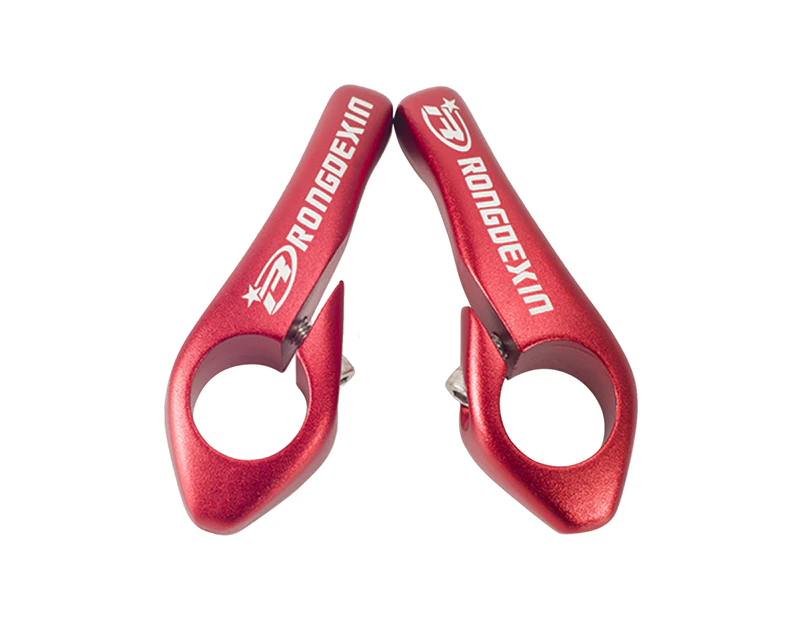 1 Pair Bike Horns Vice Handlebar High Hardness Anti-oxidation Pressure Resistance Vice Bike Bar Ends for Mountain Road - Red