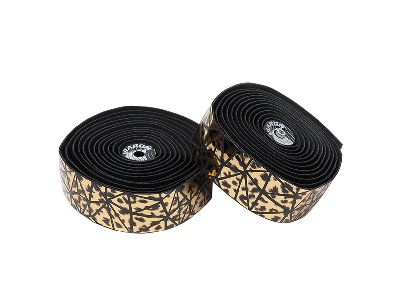 1 Pair Polyurethane Bar Tape Antislip Adhesive Sweat-absorbent Dazzling Bar Tape for Road Bike - Leopard