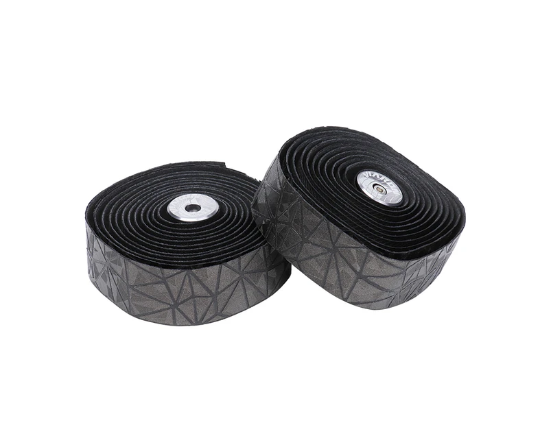 1 Pair Polyurethane Bar Tape Antislip Adhesive Sweat-absorbent Dazzling Bar Tape for Road Bike - Grey