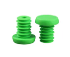 1 Pair Plastic Bar End Caps Anti-Vibration Bright Color Solid Wear-Resistant Bar End Plugs for Mountain Bikes - Green
