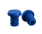 1 Pair Plastic Bar End Caps Anti-Vibration Bright Color Solid Wear-Resistant Bar End Plugs for Mountain Bikes - Blue