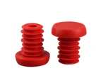 1 Pair Plastic Bar End Caps Anti-Vibration Bright Color Solid Wear-Resistant Bar End Plugs for Mountain Bikes - Red