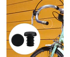 1 Pair Plastic Bar End Caps Anti-Vibration Bright Color Solid Wear-Resistant Bar End Plugs for Mountain Bikes - Black