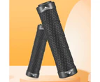 1 Pair Novel Design Handlebar Cover Double Lock Wear-resistant Ergonomic Design Buffer Handle Grip Cover for Mountain Bike - Black