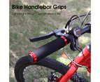 1 Pair Handlebar Grips Double Lock-in Thicken Sponge Shock Absorption Handle Grips Bike Part - Red