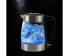 Kitchen Couture Cool Touch Stainless Steel LED Glass Kettle Dual Wall 1.7L - Colour: Clear - Size: One Size