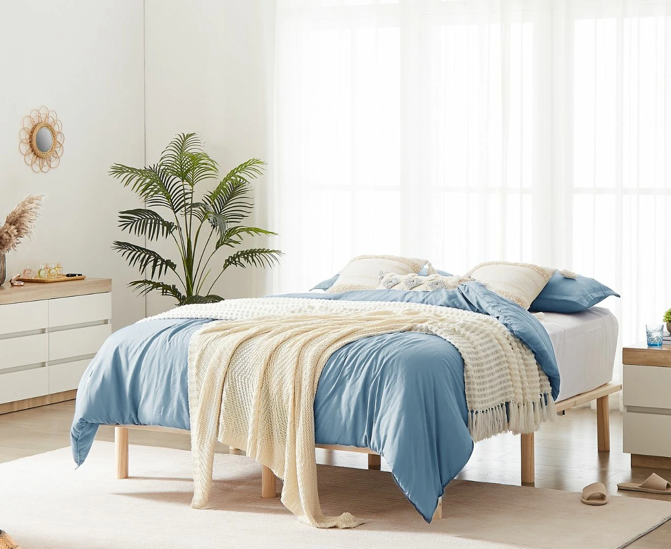 Lifely* Bondi Natural Wooden Pinewood Bed Base