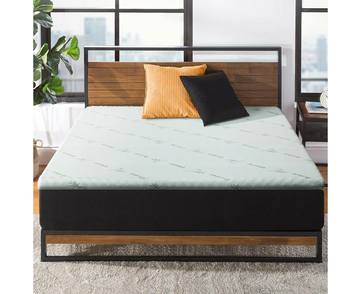 Bedding Cool Gel Memory Foam Mattress Topper w/Bamboo Cover 5cm - Single