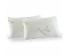 Royal Comfort Luxury Bamboo Covered Memory Foam Pillow Twin Pack Hypoallergenic
