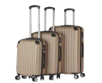 Milano Premium 3pc ABS Luggage Suitcase Luxury Hard Case Shockproof Travel Set - Colour: Gold - Size: 3 Piece