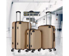 Milano Premium 3pc ABS Luggage Suitcase Luxury Hard Case Shockproof Travel Set - Colour: Gold - Size: 3 Piece