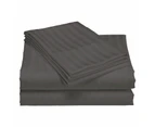 Royal Comfort 1200TC Sheet Set Damask Cotton Blend Ultra Soft Sateen Bedding - Charcoal Grey