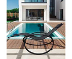 Arcadia Furniture Zero Gravity Portable Foldable Rocking Chair Recliner Lounge - Colour: Black