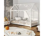 Oikiture Bed Frame Kids Wooden Single Timber House Frame Platform