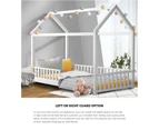 Oikiture Bed Frame Kids Wooden Single Timber House Frame Platform