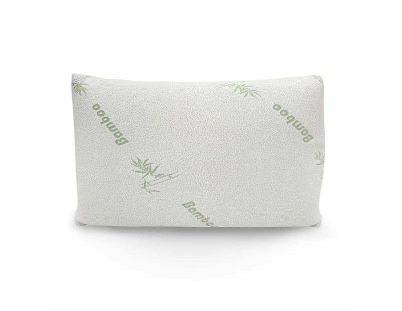 Memory Foam Pillow Bamboo Covered Ultra Soft Hypoallergenic - Colour: White, Green - Size: 56 x 36 x 10 cm