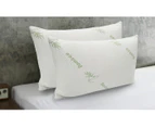 Memory Foam Pillow Bamboo Covered Ultra Soft Hypoallergenic - Colour: White, Green - Size: 56 x 36 x 10 cm