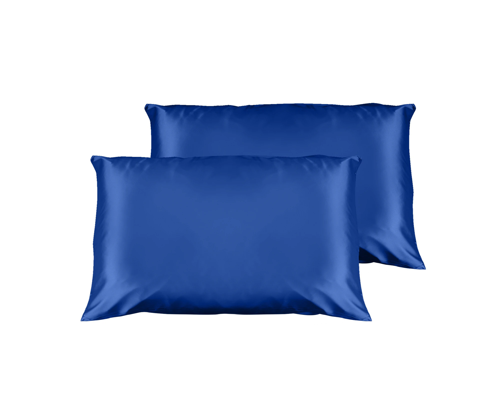 Casa Decor Luxury Satin Pillowcase Twin Pack Size With Gift Box Luxury Bedding - Colour: Navy - Size: Standard