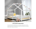 Oikiture Bed Frame Wooden House Frame Pine Timber Bed Base