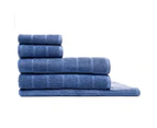 5pc Sheraton Luxury Maison Subway Towel Pack Set Home 100% Cotton River Blue