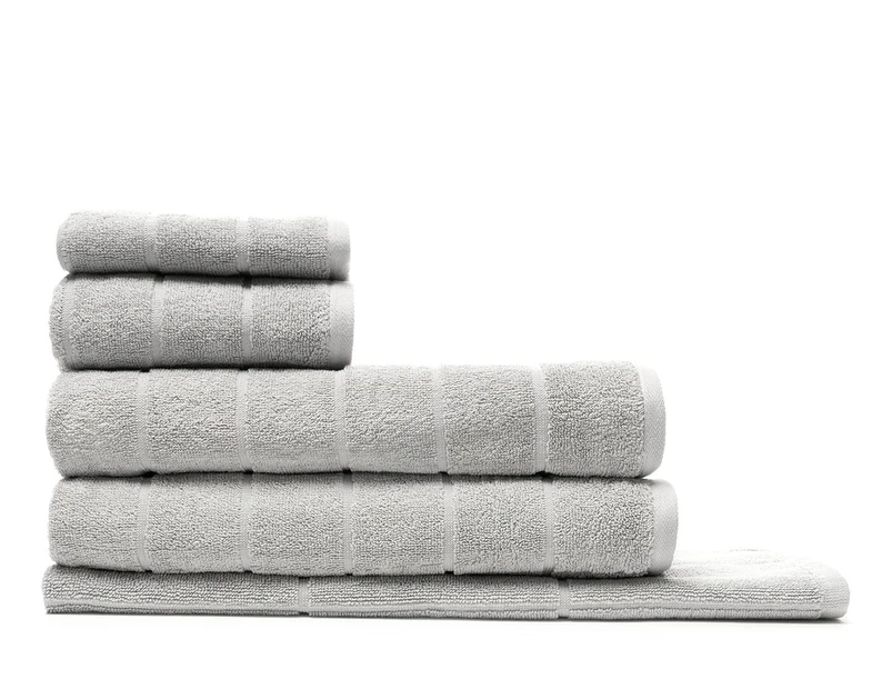 Sheraton Luxury 5-Piece Maison Subway Towel Set - Silver Grey