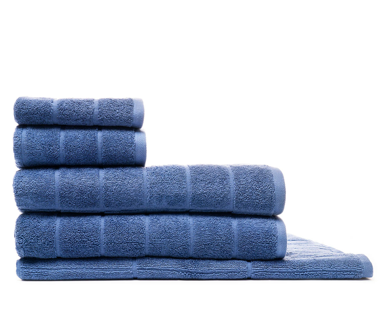 Sheraton Luxury 5-Piece Maison Subway Towel Set - River Blue