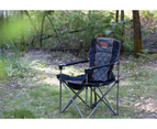 Wildtrak Nannup 104cm Camp Chair w/ Cup Holder Camping Outdoor Seat Grey/Black