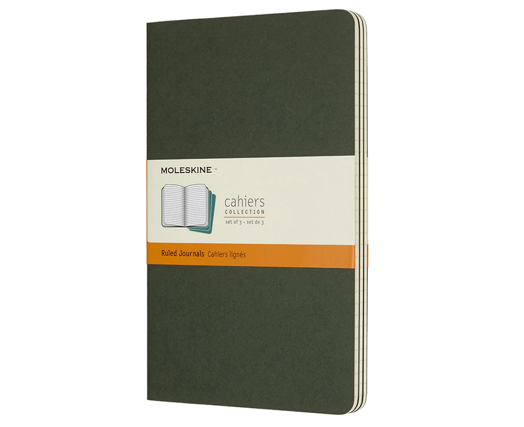 3pc Moleskine Ruled Cahier Notebook Architects/Designers Journal L Myrtle Green