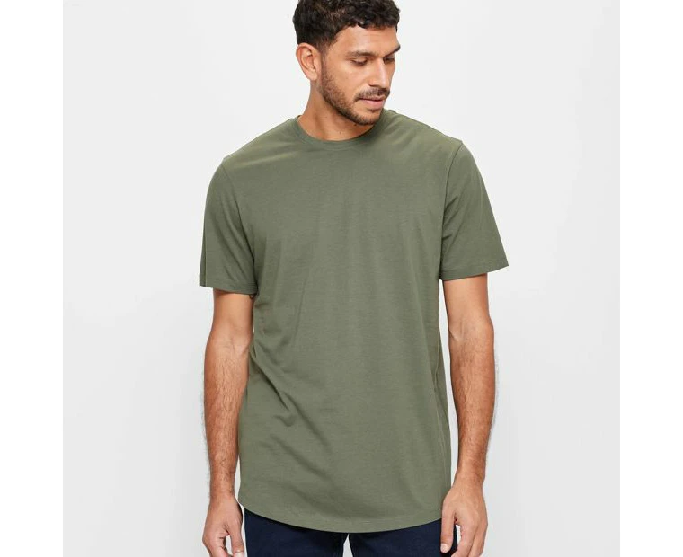 Target Australian Cotton Curved Hem T-Shirt - Green