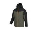 Mountain Warehouse Brisk Extreme Mens Waterproof Jacket Taped Seams Coat Cagoule - Khaki