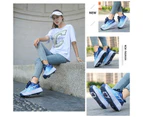 Dadawen Kids Fashion Double Wheel Roller Skate Shoes Sneakers for Boys Girls-Navyblue