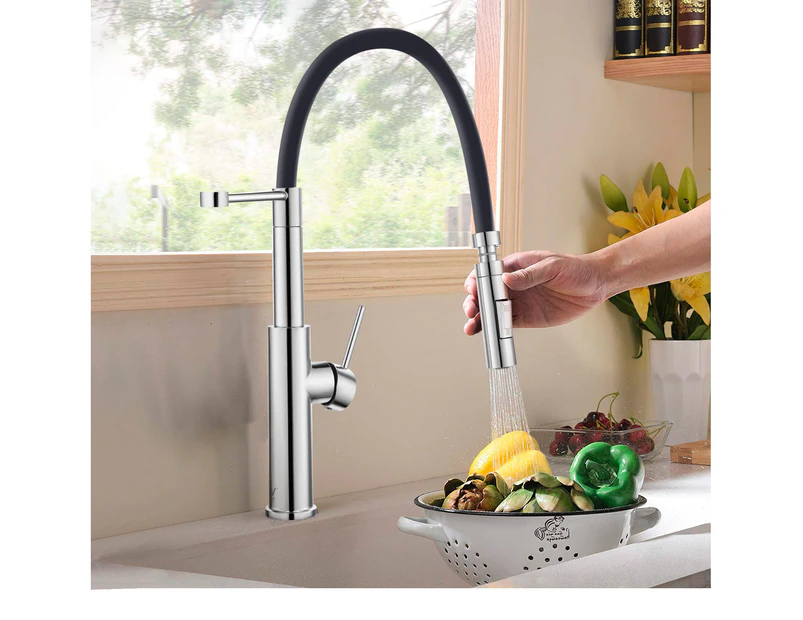 Flexible Spout Kitchen Sink Mixer Tap Gooseneck Pull Down Spray Swivel Brass Laundry Sink Faucet