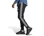 Adidas Men's Essentials French Terry Tapered 3-Stripes Pants / Joggers - Black/White