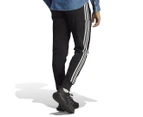 Adidas Men's Essentials French Terry Tapered 3-Stripes Pants / Joggers - Black/White