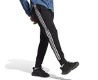 Adidas Men's Essentials French Terry Tapered 3-Stripes Pants / Joggers - Black/White