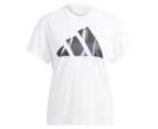 Adidas Women's Run It Brand Love Tee / T-Shirt / Tshirt - White