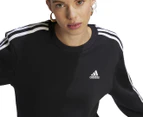 Adidas Women's Essentials 3-Stripes Fleece Sweatshirt - Black/White