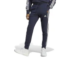 Adidas Men's Essentials French Terry Tapered 3-Stripes Pants / Joggers - Legend Ink/White