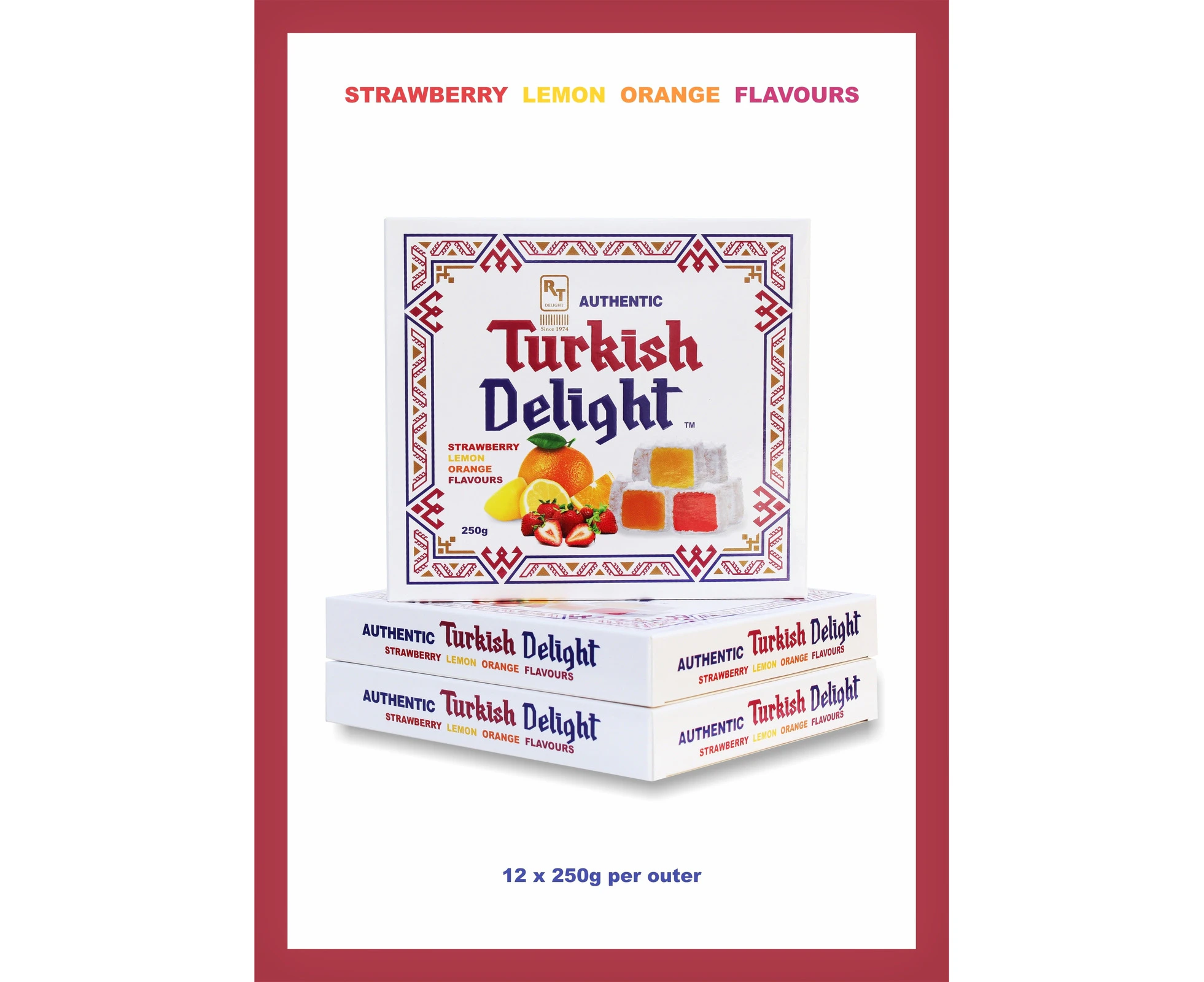 RT Authentic Turkish Delight Assorted Flavours 250g