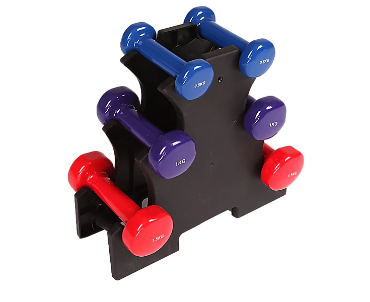 6-Piece Dumbbell Set with Rack