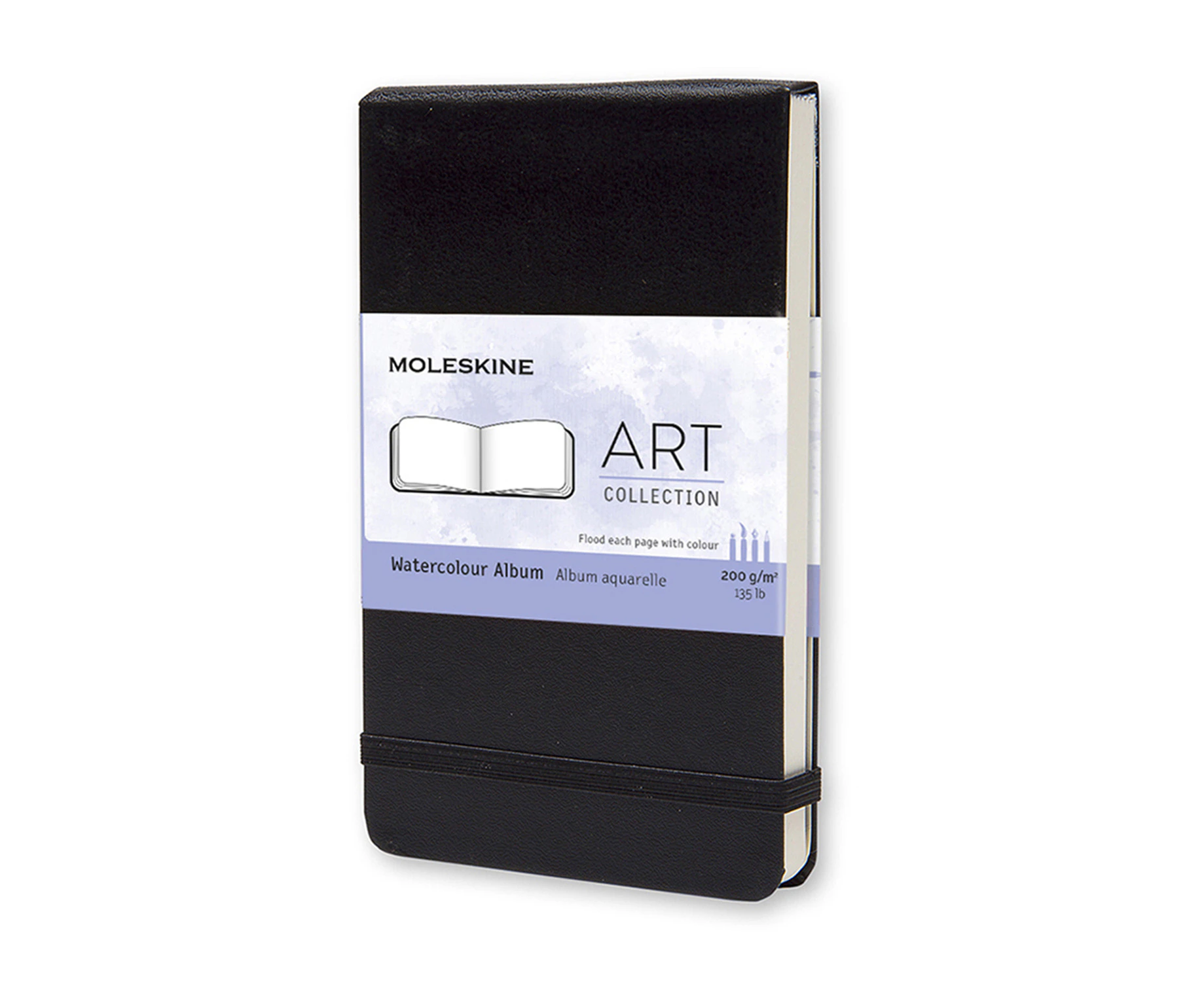 Moleskine Art Watercolour Hard Cover 200gsm Pocket Album Plain Notebook Black