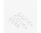 Target 6 Pack Butterfly Hoop Earrings - Silver
