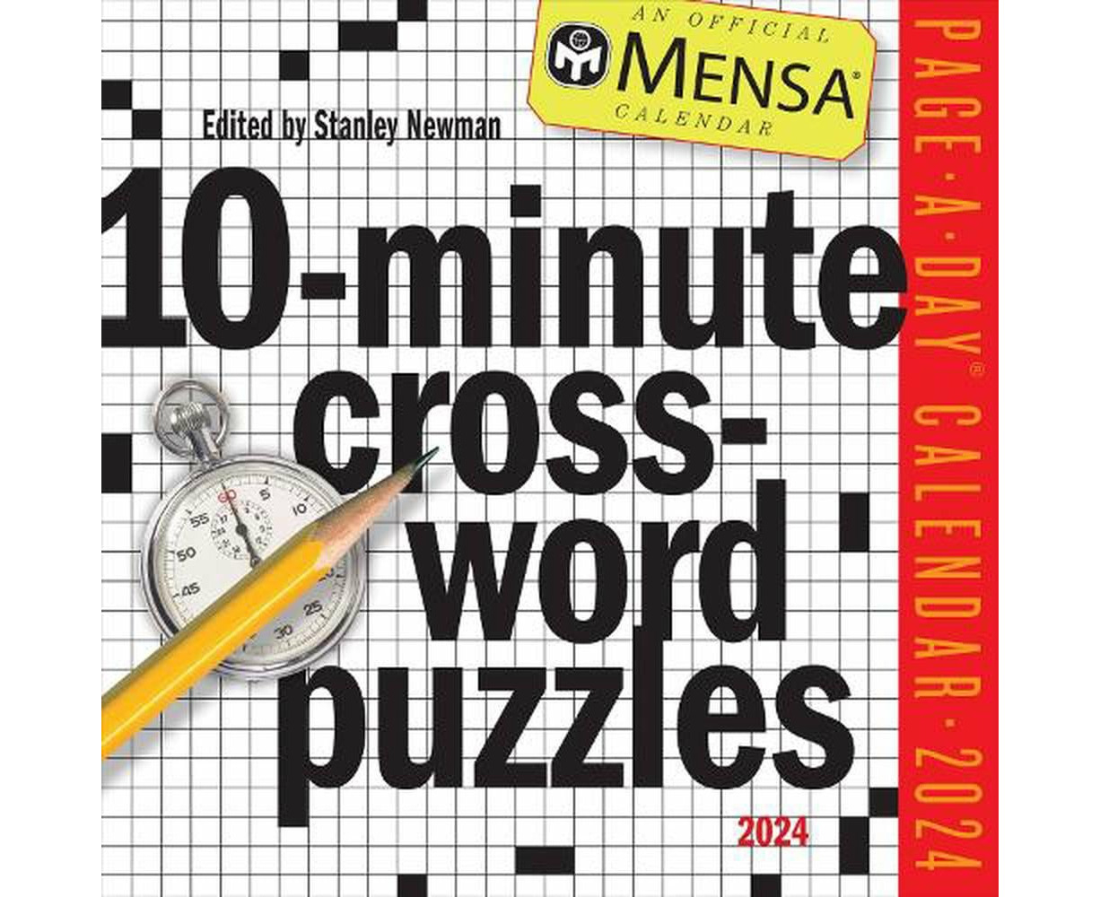 Mensa 10Minute Crossword Puzzles PageADay Calendar 2024