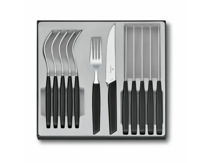 Swiss Modern Table Set, 12 Piece (Black) - 30x25x2.5cm