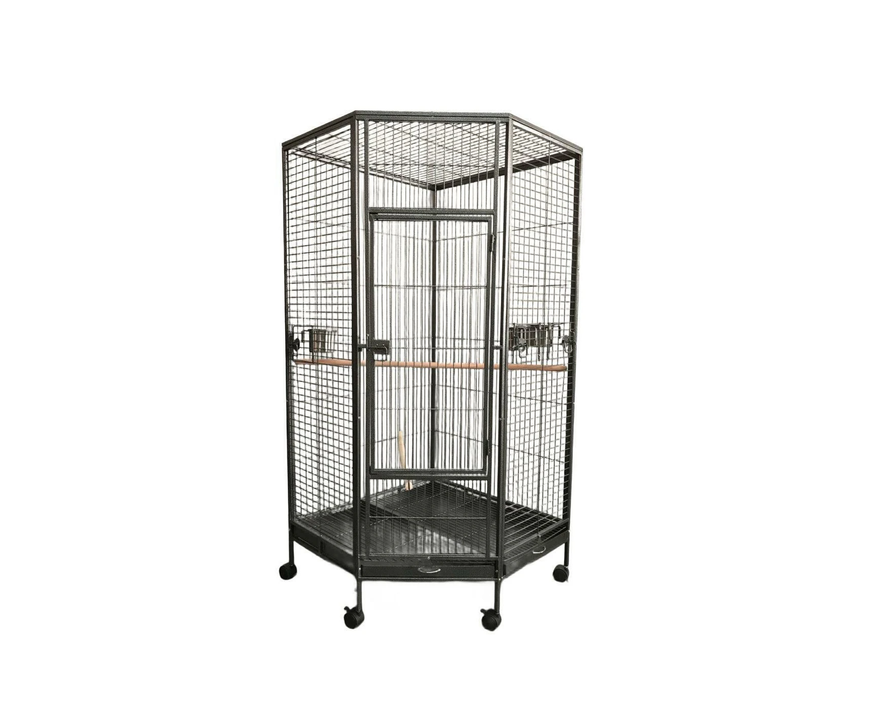 YES4PETS 162cm Large Corner Bird Cage Pet Parrot Aviary Perch Castor Wheel